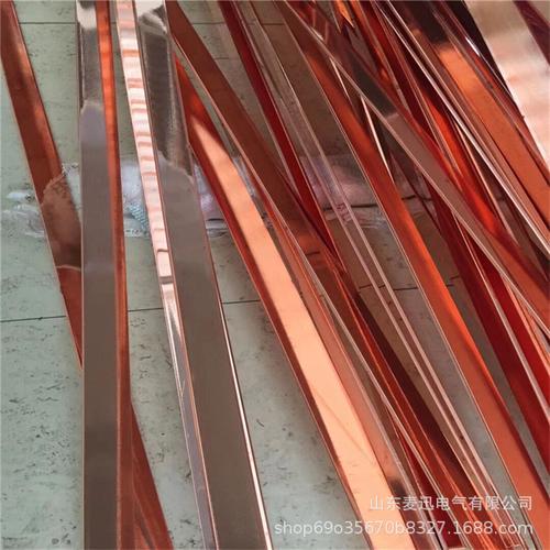 覆铜扁钢 连铸铜包钢接地极/圆钢 镀铜接地棒25x2500